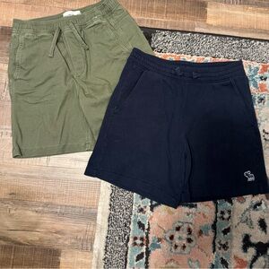 Abercrombie Kids Navy and Green Tie Waist Casual Boys Shorts Size 11/12 Used